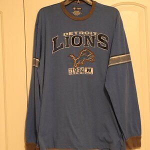 NFL Team Apparel Detroit Lions Long Sleeve Graphic Tee Size XL